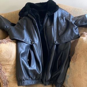 Black leather jacket